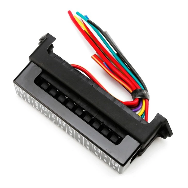 Universal 4 6 8 10 12 Way Circuit ATC ATO Blade Fuse Holder Block Box DC 32V With Wire Modification For Bus Trailer Ship Tanker